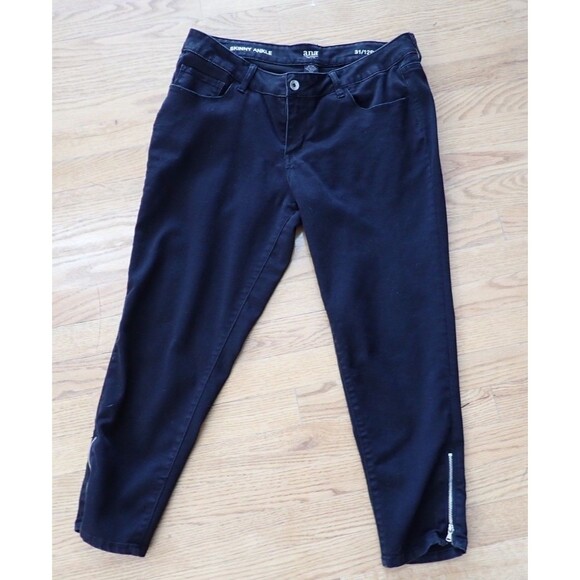 ana Black Skinny Ankle Zip Size 31/12P Jeans Denim Dark Wash 12 Petite 31 Waist - Picture 7 of 9